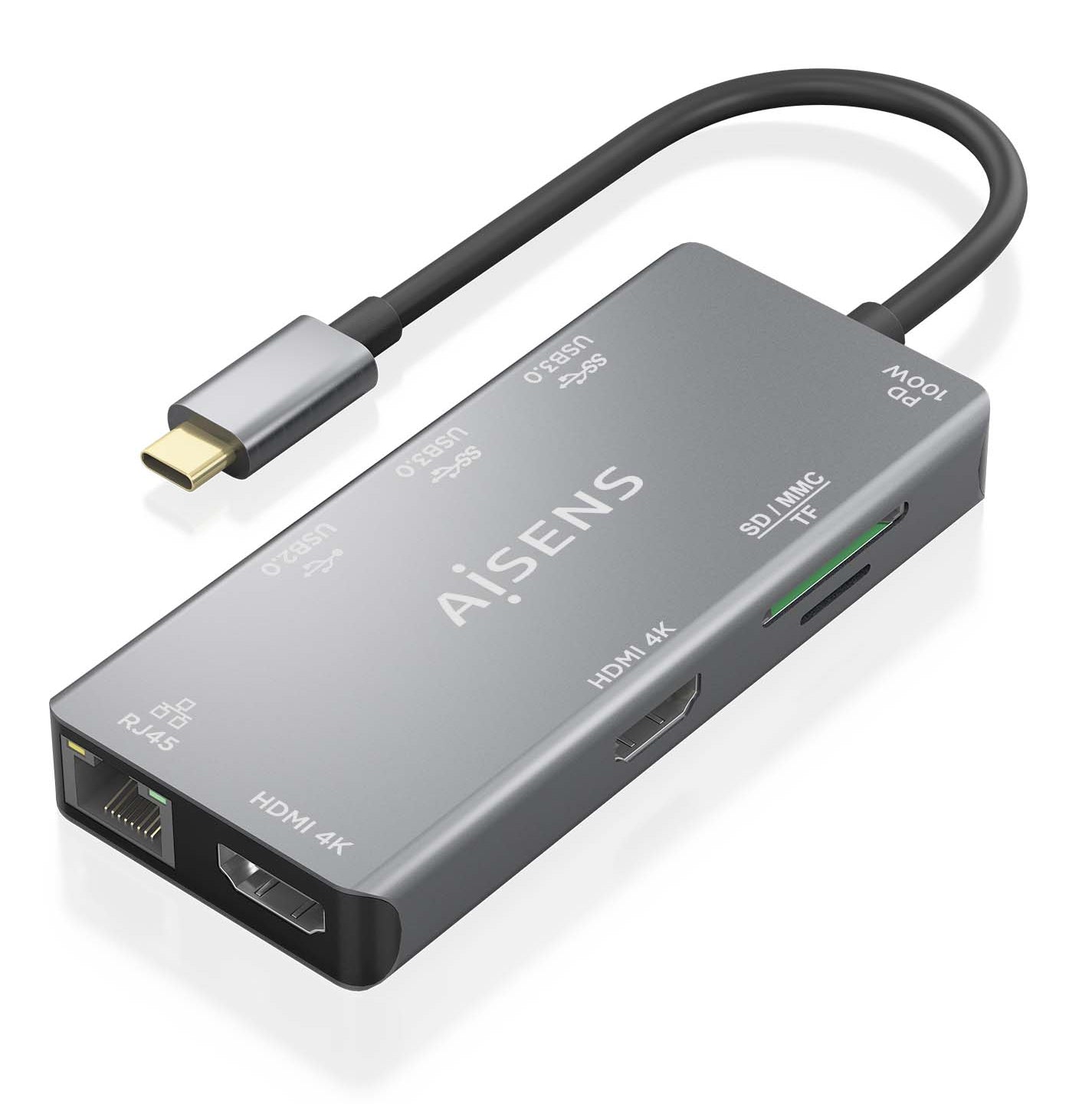 Hub USB Aisens ASUC-9P018-GR Gris