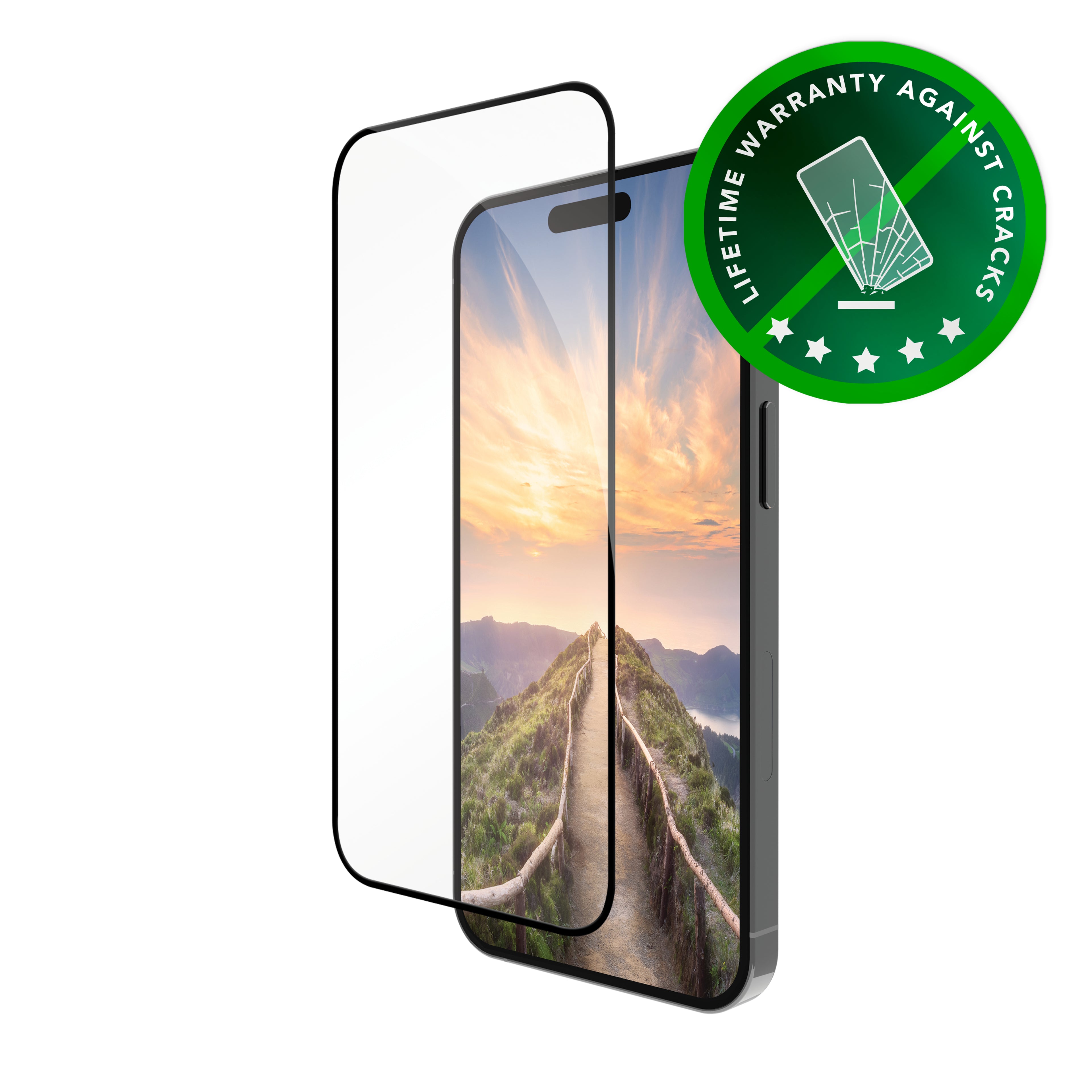 dbramante1928 Eco-shield - Protection d'écran pour téléphone portable - verre - couleur de cadre noir - pour Apple iPhone 16