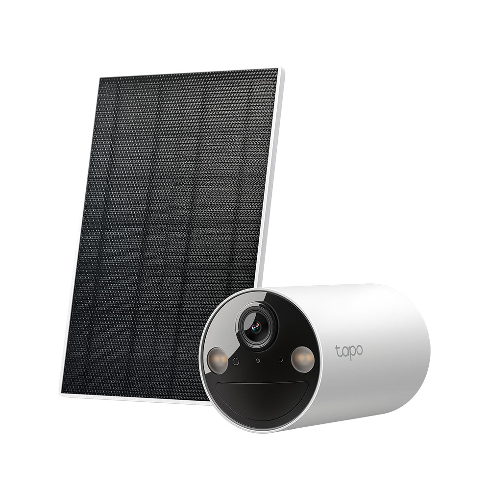 Tapo TC82 KIT V1 - Caméra de surveillance réseau - intérieur, extérieur - résistant aux intempéries - couleur (Jour et nuit) - 3 MP - 2304 x 1296 - 2K - Focale fixe - audio - sans fil - Wi-Fi - 2.4GHz radio - H.264 - avec Panneau solaire Tapo A201