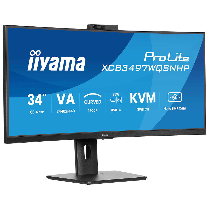 iiyama ProLite XCB3497WQSNPH-B1 écran plat de PC 86,4 cm (34") 3440 x 1440 pixels UltraWide Quad HD LED Noir