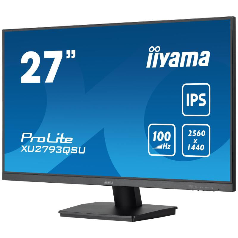 iiyama ProLite XU2793QSU-B7 - Écran LED - 27" - 2560 x 1440 QHD @ 100 Hz - IPS - 300 cd/m² - 1300:1 - 1 ms - HDMI, DisplayPort - haut-parleurs - noir, mat