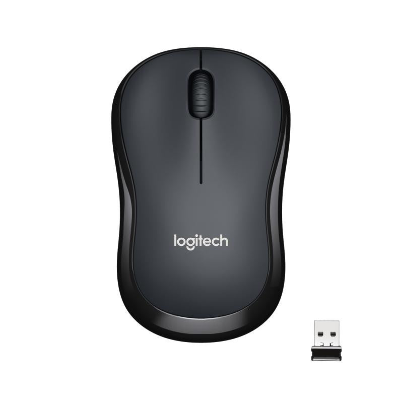 Logitech M220 Silent - Souris - optique - 3 boutons - sans fil - 2.4 GHz - récepteur sans fil USB - Charbon