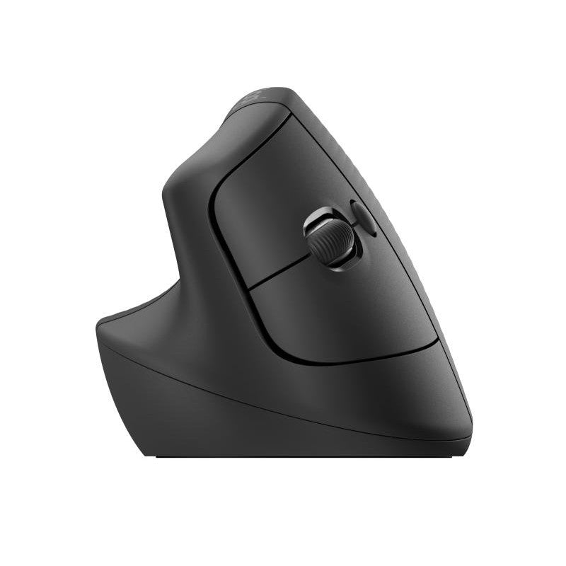 Logitech Lift Vertical Ergonomic Mouse - Souris verticale - ergonomique - pour gauchers - optique - 6 boutons - sans fil - Bluetooth, 2.4 GHz - récepteur USB Logitech Logi Bolt - graphite