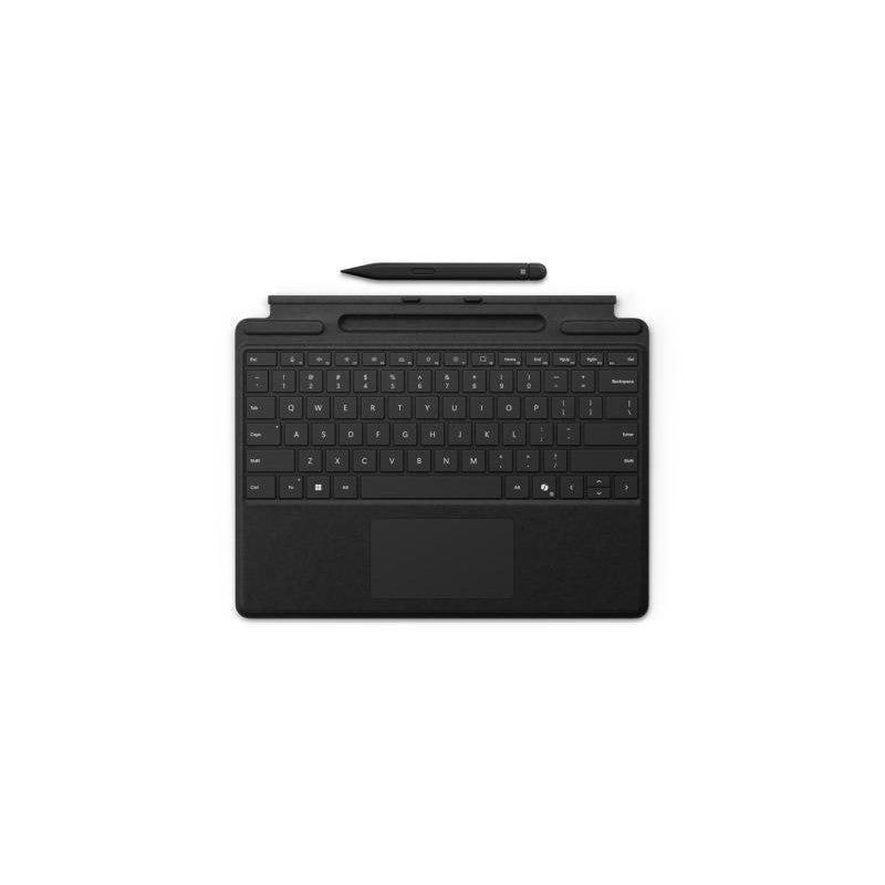 Clavier - avec rangement pour stylos - avec accéléromètre, pavé tactile, plateau de stockage et de recharge du Surface Slim Pen - rétroéclairé - AZERTY - Français - noir - avec Slim Pen - pour Surface Pro 11, Pro 10, Pro 8, Pro 9.