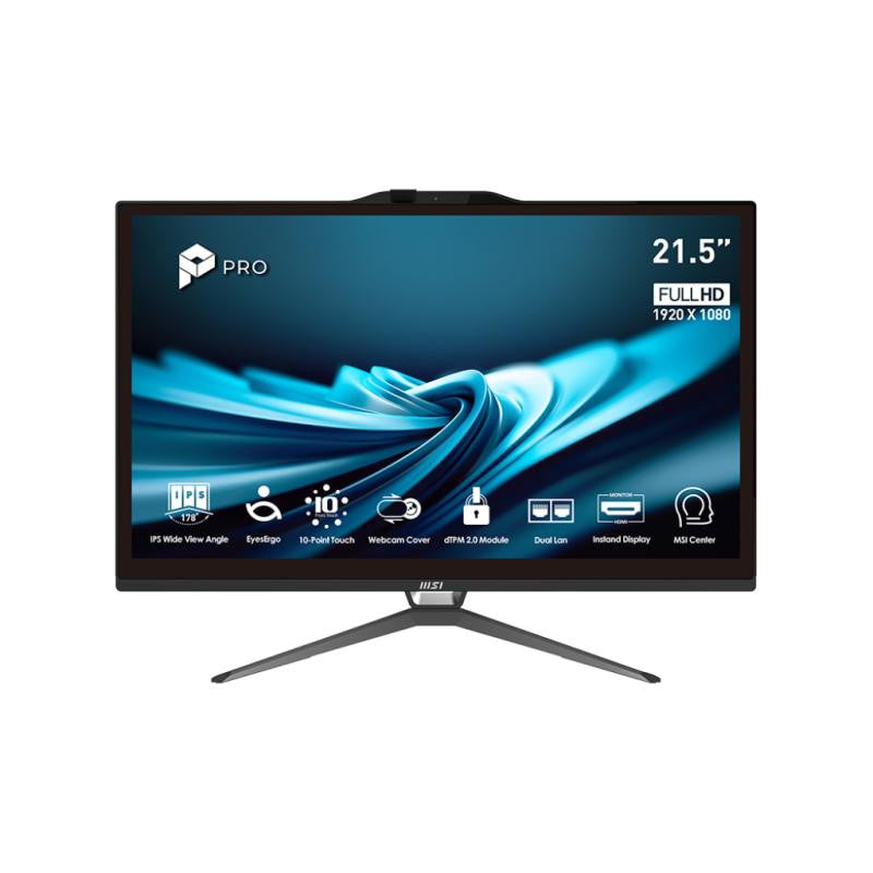 MSI Pro AP222T 14M-438XEU Intel® Core? i5 i5-14400 54,6 cm (21.5") 1920 x 1080 pixels Écran tactile PC All-in-One 16 Go DDR4-SDRAM 512 Go SSD Wi-Fi 5 (802.11ac) Noir