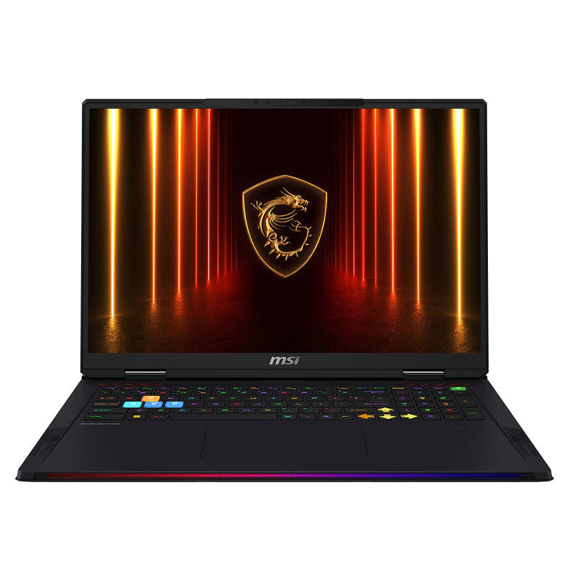 MSI Raider 18 HX AI A2XWJG-403FR Intel Core Ultra 9 285HX Ordinateur portable 45,7 cm (18") UHD+ 64 Go DDR5-SDRAM 4 To SSD NVIDIA GeForce RTX 5090 Wi-Fi 7 (802.11be) Windows 11 Pro Français Noir