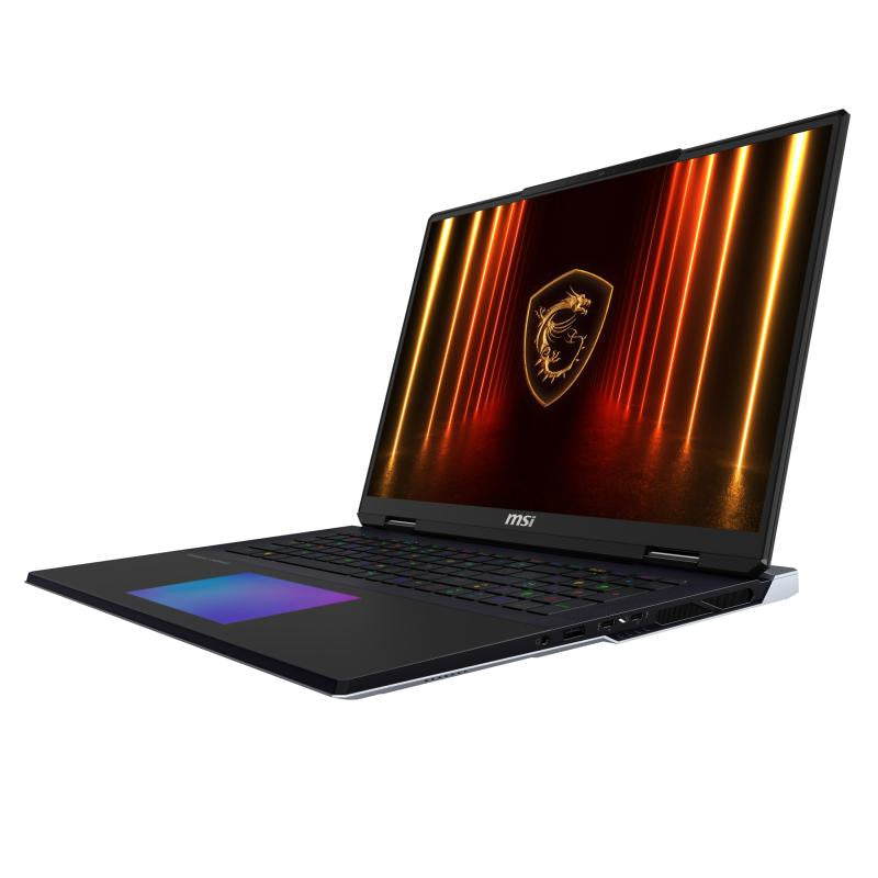 MSI Titan 18 HX AI A2XWIG-402FR Intel Core Ultra 9 285HX Ordinateur portable 45,7 cm (18") UHD+ 64 Go DDR5-SDRAM 6 To SSD NVIDIA GeForce RTX 5080 Wi-Fi 7 (802.11be) Windows 11 Pro Français Noir