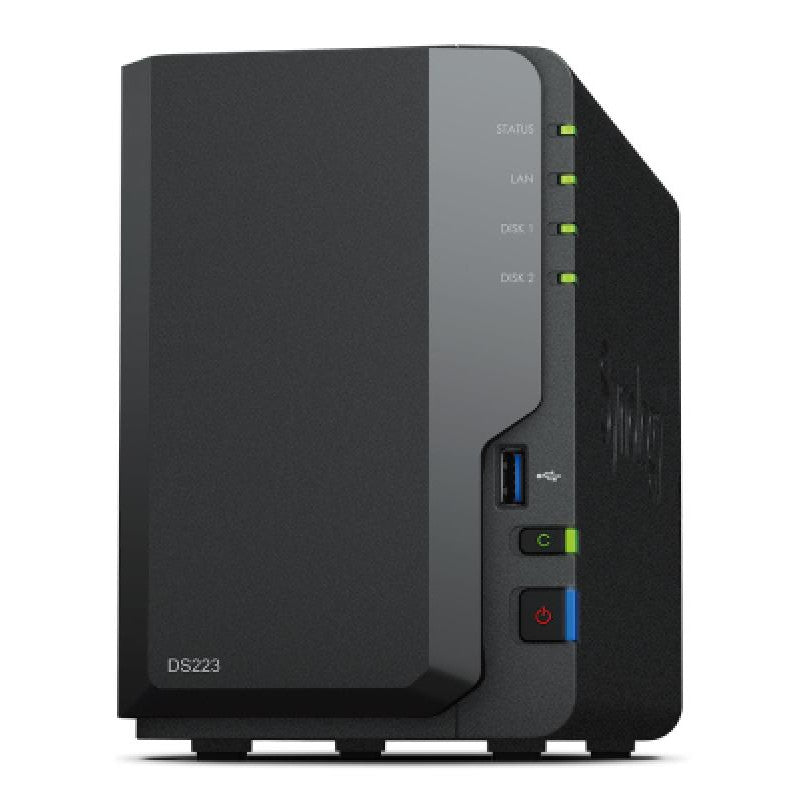 Synology Disk Station DS223 - Serveur NAS - 2 Baies - SATA 6Gb/s - RAID 0, 1, JBOD - RAM 2 Go - Gigabit Ethernet - iSCSI support
