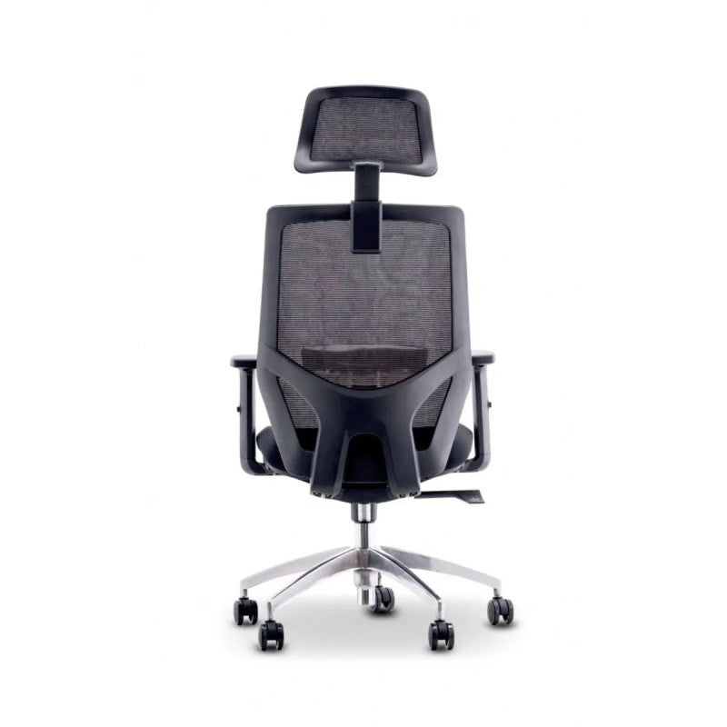 Urban Factory Ergo - Chaise - ergonomique - accoudoirs - en forme d'arme à feu - inclinaison - pivotant - tissu de maille - noir